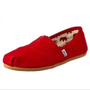 NWT Toms Canvas Alpargatas red size 6.5 women’s